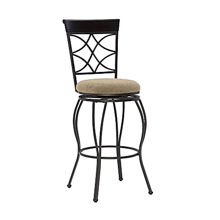 Linon Home Décor Products Hamilton Bar Stool, Metallic Brown/Brown