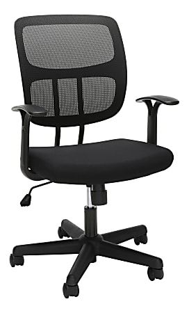 Essentials by OFM Swivel Mesh Mid-Back Office Chair, Black