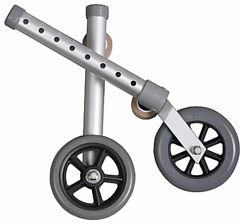 Medline Replacement Walker Wheels, 5", Silver, Set Of 2