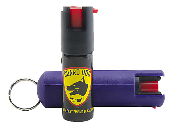 Guard Dog Security Hard Case Pepper Spray Keychain w/ Belt Clip, Purple