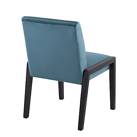 LumiSource Carmen Contemporary Dining Chairs, Black/Crushed Teal Velvet, Set Of 2 Chairs