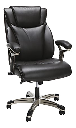OFM Essentials Ergonomic Bonded Leather High-Back Chair, Brown/Black