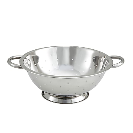 Winco Stainless-Steel Colander, 10", Silver