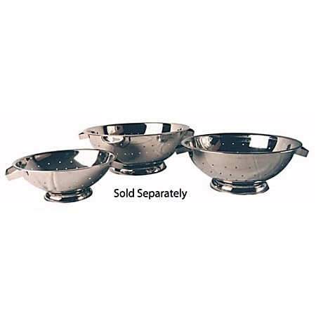 Winco Stainless Steel Colander 10 Silver - Office Depot