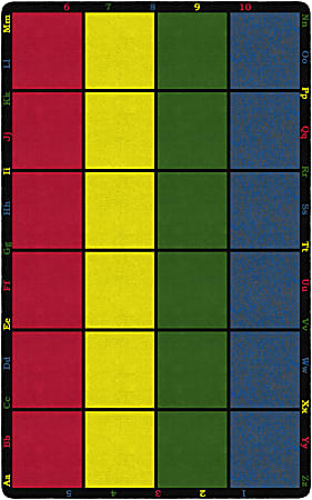 Flagship Carpets Learning Grid Carpet, 7' 6" x 12', Multicolor