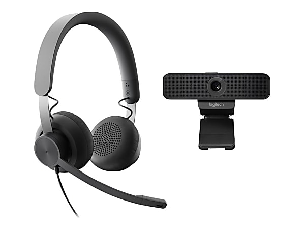 Logitech Zone UC Wired Noise Cancelling On-ear Headset with C925 Webcam - Video conferencing kit (Logitech C925e Webcam, Logitech Zone Wired USB-C headset)