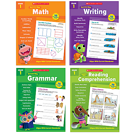 Scholastic Teacher Resources Grade Success Workbooks, 1st Grade, Set Of 4 Books