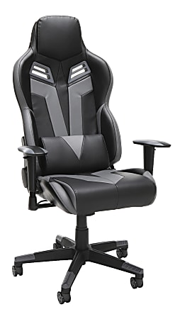 Respawn 104 Racing-Style Bonded Leather Gaming Chair, Gray/Black