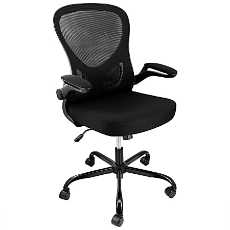 Elama Mesh/Fabric Mid-Back Adjustable Office Task Chair, 38-5/8"H, Black
