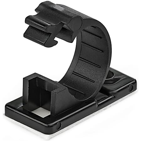 StarTech.com CBMCC2 100 Self Adhesive Cable Management Clips - Ethernet/Network Cable/Office Desk Cord Organizer - Sticky Wire Holder/Clamp Black