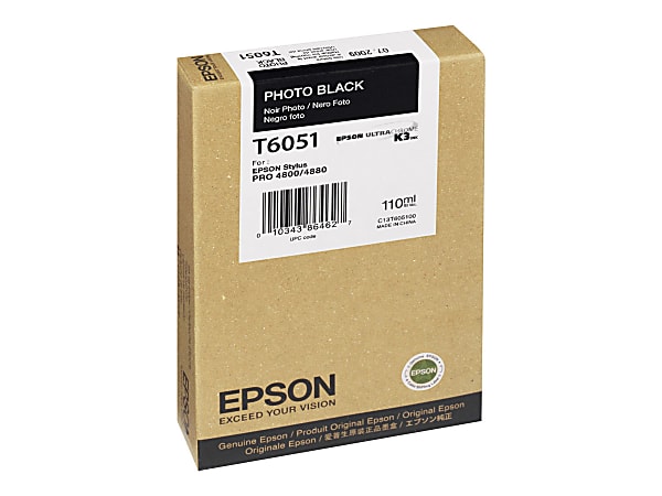 Epson T6051 - 110 ml - photo black - original - ink cartridge - for Stylus Pro 4800, Pro 4880