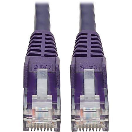 Tripp Lite Cat6 Gigabit Snagless Molded (UTP) Ethernet Cable (RJ45 M/M) PoE Purple 15 ft. (4.57 m)