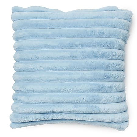 Dormify Jamie Plush Ribbed Square Pillow, Sky Blue
