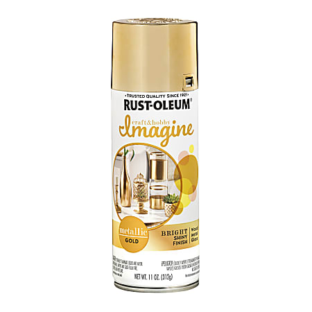 Rust-Oleum Imagine Craft and Hobby Spray Paint, 11 Oz, Metallic Gold, Pack Of 4 Cans