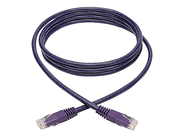 Tripp Lite Cat6 Cat5e Gigabit Molded Patch Cable RJ45 M/M 550MHz Purple 6ft - 128 MB/s - Patch Cable - 6 ft - 1 x RJ-45 Male Network - 1 x RJ-45 Male Network - Gold Plated Contact - Purple