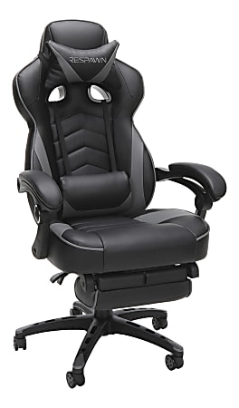 Respawn 110 Racing-Style Bonded Leather Gaming Chair, Gray/Black