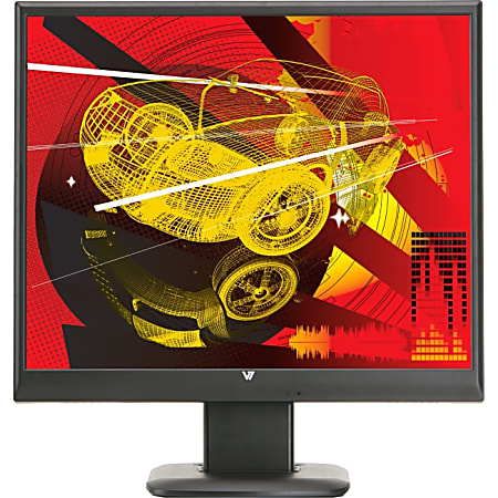 V7 19" LCD monitor with integrated speakers, VGA and DVI connectors