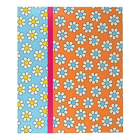 Top Flight Fashion 2-Pocket Folder, 9-7/8" x 11-13/16", Retro Daisies