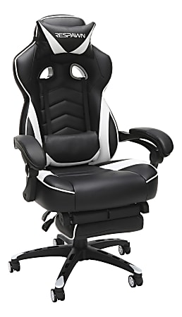 Respawn 110 Racing-Style Bonded Leather Gaming Chair, White/Black
