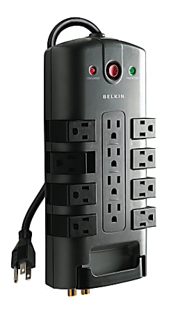 Belkin® 12-Outlet Pivot Surge Protector, With Phone Line & Coaxial Protection
