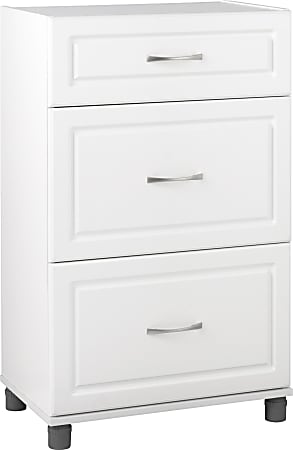 Ameriwood Home Kendall Base Storage Cabinet 3 Drawers White ODP