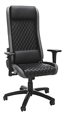 Respawn 115 Bonded Leather High-Back Gaming Chair, Gray/Black