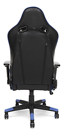 Respawn 120 Racing Style Bonded Leather Gaming Chair BlueBlack Office Depot