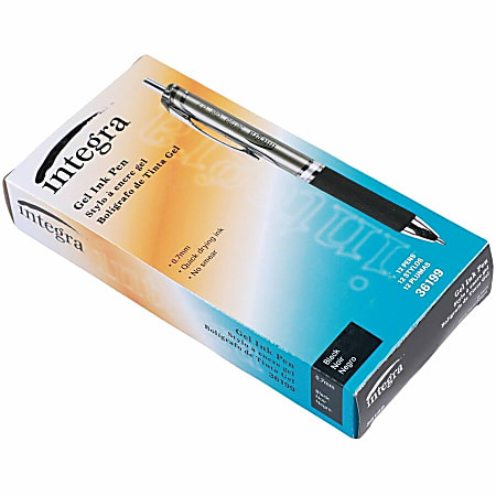 Integra Retractable Gel Ink Pens Medium Point 0.7 mm Silver Barrel ...
