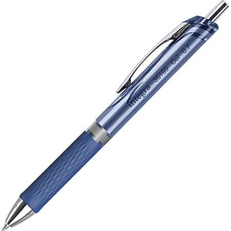 Integra Retractable Gel Ink Pens, Medium Point, 0.7 mm, Blue Barrel, Blue Ink, Pack Of 12 Pens
