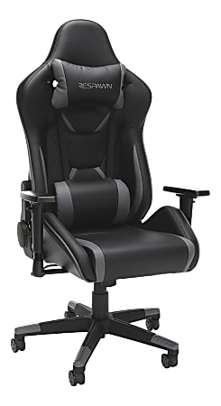 Respawn 120 Racing-Style Bonded Leather Gaming Chair, Gray/Black
