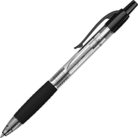 Integra Retractable 0.7mm Gel Pen - 0.7 mm Pen Point Size - Black Gel-based Ink - 12 / Dozen