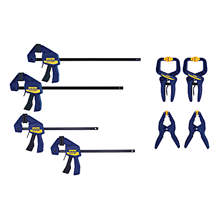 IRWIN QUICK-GRIP Clamp Set, Multicolor, Set Of 8 Clamps