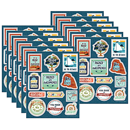 Carson Dellosa Education Motivational Stickers, Let's Explore Motivators, 72 Stickers Per Pack, Set Of 12 Packs