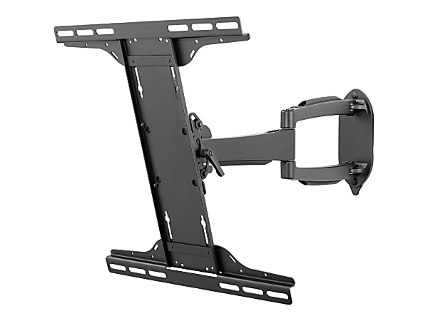 Peerless Full-Motion Plus Wall Mount SA746PU - Mounting kit (wall plate, articulating arm) - for flat panel - fused epoxy - gloss black - screen size: 22"-50" - mounting interface: 400 x 400 mm