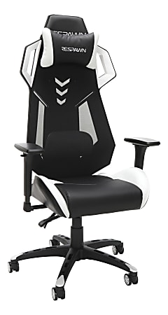 Respawn 200 Racing-Style Bonded Leather Gaming Chair, White/Black