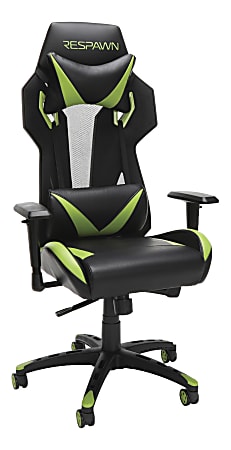 Respawn 205 Racing-Style Bonded Leather Gaming Chair, Green/Black