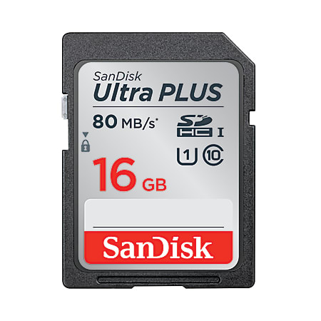 SanDisk Ultra® PLUS SDHC™ Memory Card, 16GB