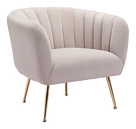 Zuo Modern Deco Accent Chair, Beige/Gold