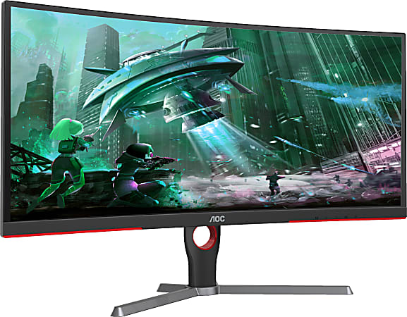 Aoc 30 Lcd Curved Gaming Led Monitor Office Depot