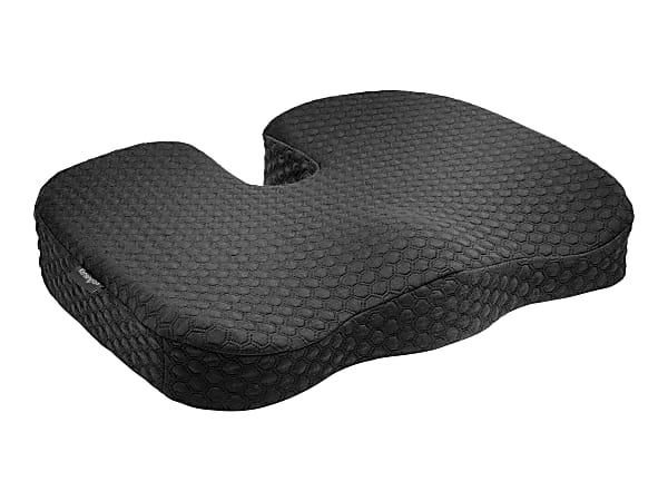 Ergonomic Seat Cushion with Gel-Enhanced Memory Foam Node Color: Black