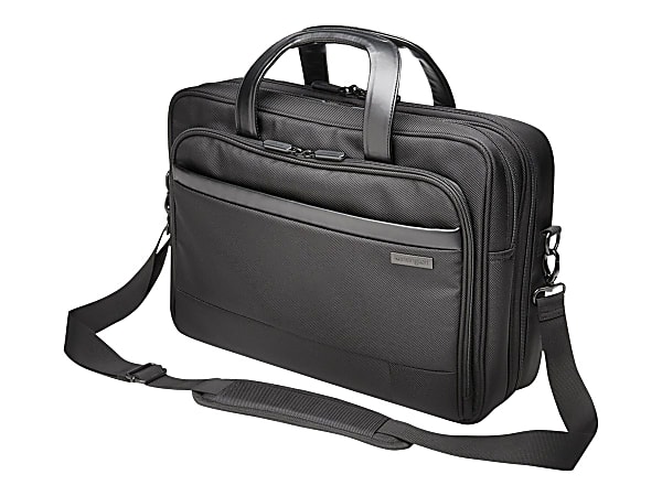 Kensington Contour Carrying Case (Briefcase) for 15.6" Notebook - Black - Puncture Resistant, Water Resistant, Drop Resistant - 1680D Ballistic Polyester - Checkpoint Friendly - Handle - 16.5" Height x 18.3" Width x 6" Depth