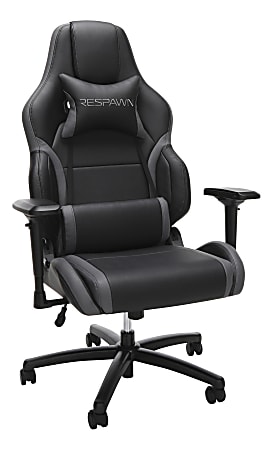 Respawn 400 Racing-Style Big & Tall Bonded Leather Gaming Chair, Gray/Black