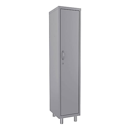 Lorell® Makerspace Storage System Steel Locker, 72"H x 15"W x 18"D, Gray