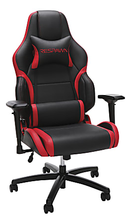 Respawn 400 Racing-Style Big & Tall Bonded Leather Gaming Chair, Red/Black