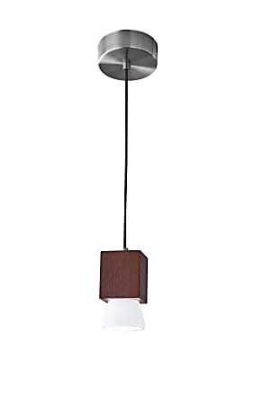Adesso® Burlington Hanging Pendant Lamp, 2-1/2", Frosted Shade/Brushed Steel Base