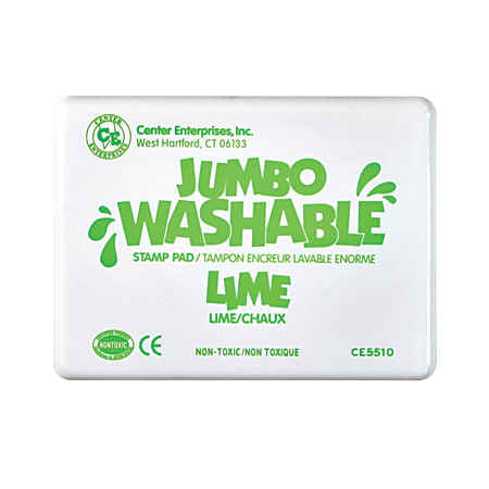 Ready 2 Learn Jumbo Washable Unscented Stamp Pads, 6 1/4" x 4", Lime Green, Pack Of 2