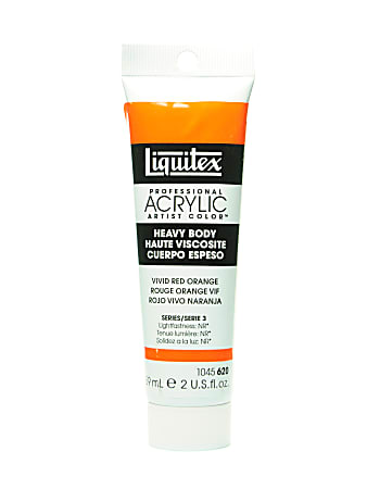 Liquitex Heavy Body Professional Artist Acrylic Colors, 2 Oz, Vivid Red Orange, Pack Of 2