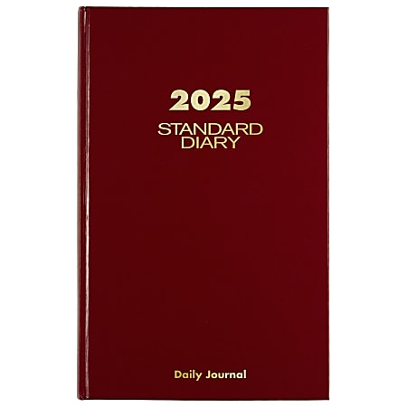 2025 AT-A-GLANCE® Standard Diary Daily Diary, 7-3/4" x 12", Red, January To December