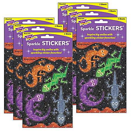 Trend Sparkle Stickers, Shiny Lizards, 8 Stickers Per