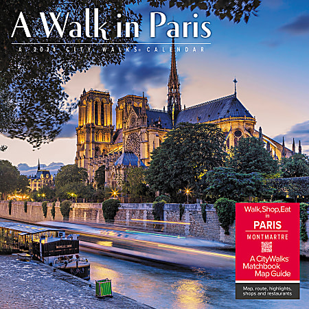 2024 Willow Creek Press Scenic Monthly Wall Calendar, 12" x 12", A Walk in Paris, January to December